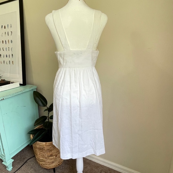 THEORY  |  Linen Midi Dress Sour Cream White 4 - Picture 7 of 10